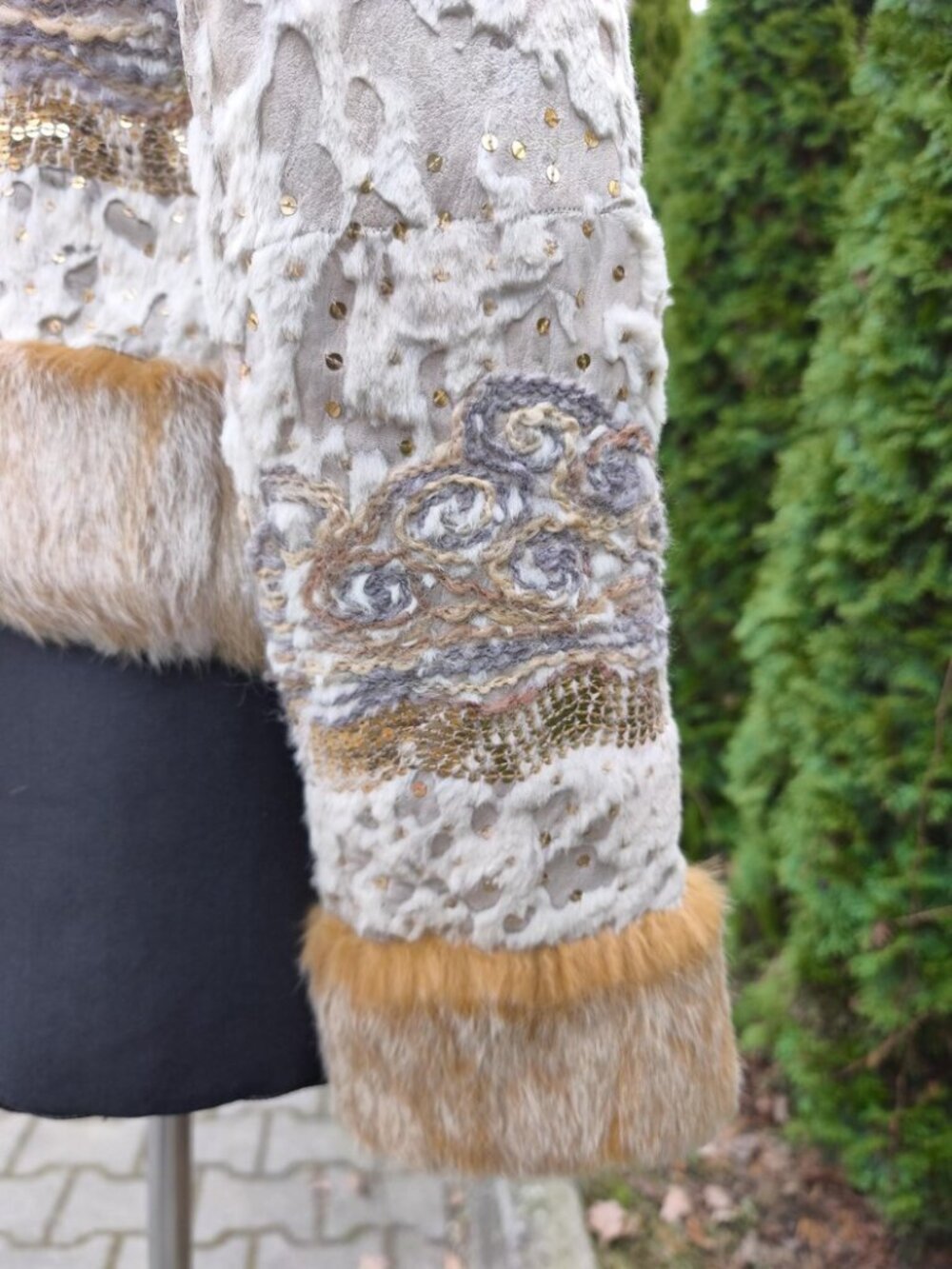 Bebe - Rabbit Fur and Sequin Jacket (vintage) - Picture 2 of 5